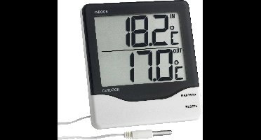 TFA Dostmann sku 30.1011.K Kabelgebonden thermometer Zwart-wit