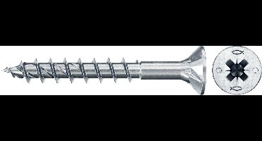 Fischer 670414 Power-Fast II Spaanplaatschroef 5 mm 40 mm Kruiskop Pozidriv Staal Galvanisch verzinkt 500 stuk(s)
