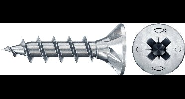 Fischer 670286 Power-Fast II CZF Spaanplaatschroef 4.5 mm 20 mm Kruiskop Pozidriv Staal Galvanisch verzinkt 1000 stuk(s)