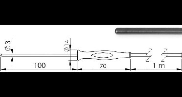 Greisinger GF 1T-T3-AA-BNC Dompelsensor -70 tot +250 °C Sensortype Pt1000