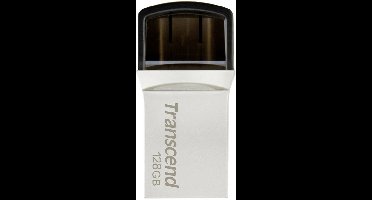 Transcend JetFlash 890 USB-stick smartphone/tablet Zilver 128 GB USB-A 3.2 Gen 2, USB-C