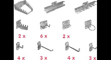 Aerotec 20142038 Gereedschapshouderset Pro (l x b x h) 190 x 200 x 75 mm 28 onderdelen