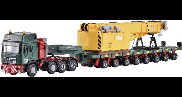 Kibri 13600 H0 MAN SK met Scheuerle platformwagen en spoorkraan-bovendeel