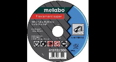 Metabo 616192000 Doorslijpschijf recht 125 mm 25 stuk(s) Blik, Profiel