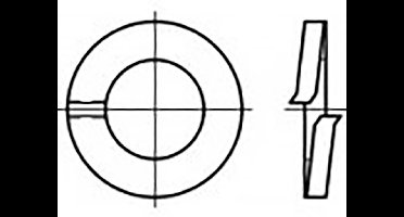 TOOLCRAFT TO-6854196 Veerring Binnendiameter: 10 mm DIN 127 RVS V4A A4 100 stuk(s)