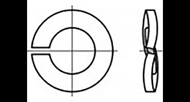 TOOLCRAFT TO-6854358 Veerring Binnendiameter: 6 mm DIN 128 Verenstaal Verzinkt 1000 stuk(s)