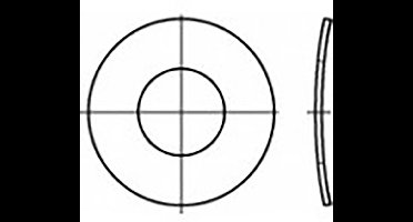 TOOLCRAFT TO-6854553 Veerschijf Binnendiameter: 3 mm DIN 137 RVS V2A A2 100 stuk(s)