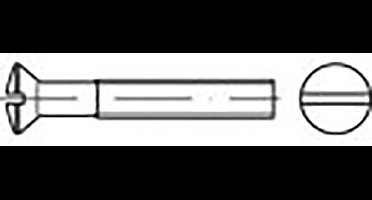 TOOLCRAFT TO-6862911 Bolverzonken schroeven M3 12 mm Sleuf DIN 964 RVS V2A A2 200 stuk(s)