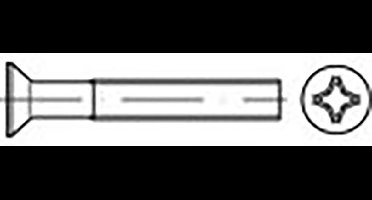TOOLCRAFT TO-6863115 Verzonken schroeven M3 8 mm Kruiskop Phillips DIN 965 Staal Verzinkt 200 stuk(s)