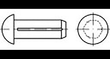 TOOLCRAFT TO-6865878 Halfronde kerfnagel Staal 5000 stuk(s)