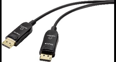 Renkforce Glasvezel / DisplayPort Aansluitkabel DisplayPort-stekker, DisplayPort-stekker 50.00 m Zwart UHD 8K @ 60 Hz, UHD 4K @ 120 Hz RF-4598012