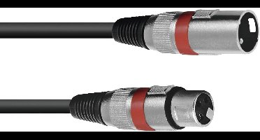 Omnitronic 3022050R XLR Verbindingskabel [1x XLR-stekker 3-polig - 1x XLR-bus 3-polig] 5.00 m Zwart