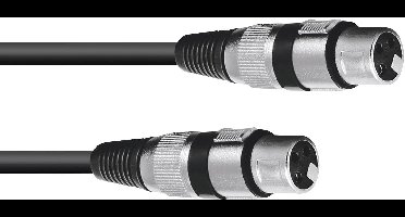 Omnitronic 3022075C XLR Adapterkabel [1x XLR-bus 3-polig - 1x XLR-bus 3-polig] 0.15 m Zwart