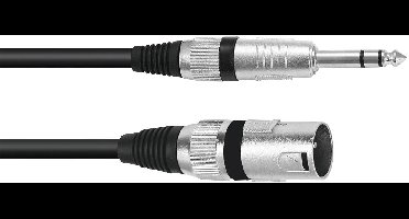 Omnitronic 3022075E XLR Adapterkabel [1x XLR-stekker 3-polig - 1x Jackplug male 6,3 mm (stereo)] 0.15 m Zwart
