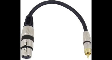 Omnitronic 3022075J XLR Adapterkabel [1x XLR-bus 3-polig - 1x Cinch-stekker] 0.15 m Zwart