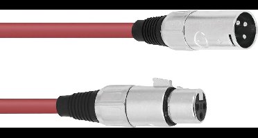 Omnitronic 30220905 XLR Verbindingskabel [1x XLR-stekker 3-polig - 1x XLR-bus 3-polig] 5.00 m Rood