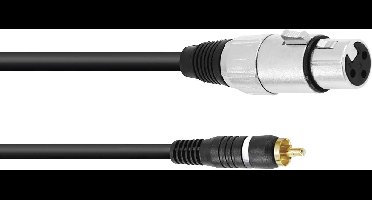 Omnitronic 30224028 XLR Adapterkabel [1x Cinch-stekker - 1x XLR-bus 3-polig] 2.00 m Zwart