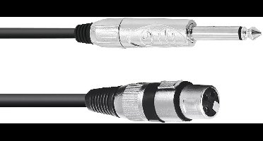 Omnitronic 30225170 XLR Adapterkabel [1x XLR-bus 3-polig - 1x Jackplug male 6,3 mm (mono)] 5.00 m Zwart
