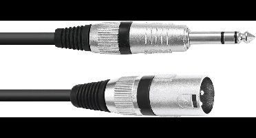 Omnitronic 30225197 XLR Adapterkabel [1x XLR-stekker 3-polig - 1x Jackplug male 6,3 mm (stereo)] 5.00 m Zwart