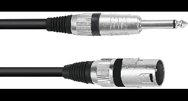 Omnitronic 3022519C XLR Adapterkabel [1x XLR-stekker 3-polig - 1x Jackplug male 6,3 mm (mono)] 5.00 m Zwart
