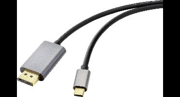 Renkforce RF-4600984 USB-C-displaykabel USB-C / DisplayPort Adapterkabel USB-C stekker, DisplayPort-stekker 1.00 m Zwart 8K UHD