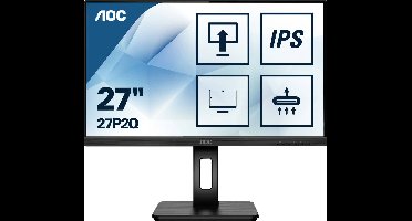 AOC 27P2Q LCD-monitor Energielabel E (A - G) 68.6 cm (27 inch) 1920 x 1080 Pixel 16:9 4 ms Hoofdtelefoonaansluiting, Audio-Line-in IPS LED