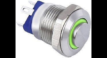TRU COMPONENTS TC-9219004 Druktoets 48 V/AC 2 A 1x uit/(aan) Moment Groen IP67 1 stuk(s)