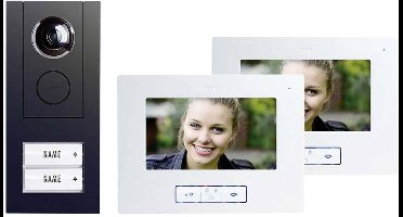 m-e modern-electronics Vistus VD ALU 6720 A Vistus Complete set voor Video-deurintercom Kabelgebonden Tweegezinswoning Antraciet
