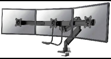 Neomounts NM-D775DX3BLACK Tafelbeugel voor monitor Aantal monteerbare displays: 3 Display(s) 43,2 cm (17) - 61 cm (24) Zwart Zwenkbaar, Roteerbaar, Kantelbaar,