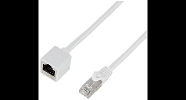 LogiLink CQX071S RJ45 Netwerkkabel, patchkabel CAT 6A S/FTP 5.00 m Wit Vlambestendig, Halogeenvrij, Afscherming gevlochten 1 stuk(s)