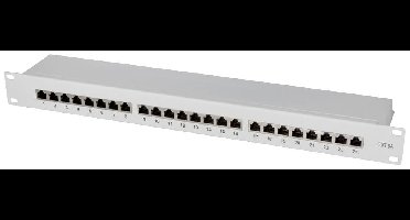 LogiLink NP0060 24 poorten Patchpaneel 483 mm (19) CAT 6A 1 HE Grijs