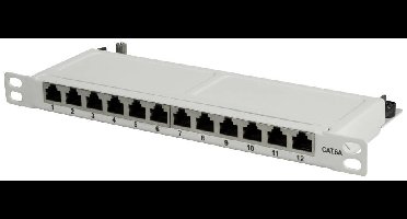 LogiLink NP0065 12 poorten Patchpaneel 254 mm (10) CAT 6A 0.5 HE