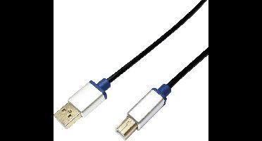 LogiLink BUAB220 USB-kabel USB 2.0 USB-A stekker, USB-B stekker 2.00 m Zwart