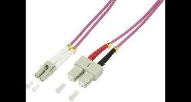 LogiLink FP4LS03 Glasvezel Optische vezel Aansluitkabel 3.00 m Violet 50/125 µ Multimode OM4