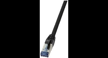LogiLink CQ6055S RJ45 USB-kabel CAT 6A S/FTP 2.00 m Zwart Afscherming gevlochten, Halogeenvrij, PUR-mantel, Zuurbestendig, Oliebestendig 1 stuk(s)