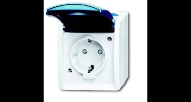 ABB 2CKA002083A0842 Geaard stopcontact IP44 Grijs-wit (RAL 7035), Blauw-groen