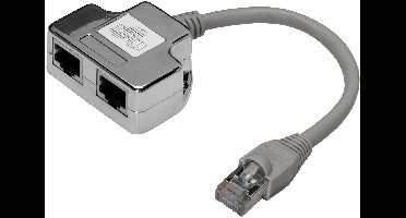Digitus RJ45 Netwerk Adapter CAT 5, CAT 5e [1x RJ45-stekker - 2x RJ45-bus] Grijs