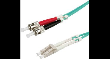 ROLINE glasvezelkabel 50/125µm OM3, LC/ST, turkoois, 3 m