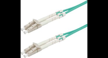 VALUE F.O. kabel 50/125µm, LC/LC, OM3, turkoois, 2 m