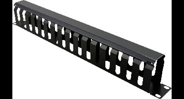 VALUE 19 Frontplaat 1 HE met rangeerkanaal 40 x 60 mm, zwart