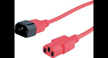 ROLINE stroomverlengkabel, IEC 320 C14 - C13, rood, 3 m