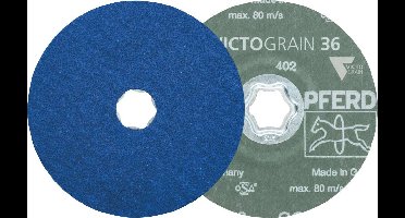 PFERD TOOLS 64111536 Combiclick fiberschijf Ø 115 mm Victograin Cool 36 voor staal en roestvrij staal Diameter 115 mm