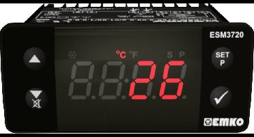 Emko ESM-3720.5.05.0.1/01.00/1.0.0.0 Tweestanden- en PID-regelaar Temperatuurregelaar J 0 tot 800 °C Relais 16 A (l x b x h) 65 x 76 x 35 mm