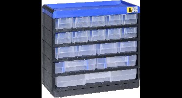 Allit 464610 Opbergkast voor kleine onderdelen (b x h x d) 300 x 285 x 135 mm Zwart, Blauw 1 stuk(s)