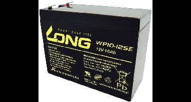 Long WP10-12SE Loodaccu 12 V 10 Ah Loodvlies (AGM) (b x h x d) 151 x 118 x 65 mm Kabelschoen 6.35 mm Cyclusbestendig, Geringe zelfontlading, Onderhoudsvrij