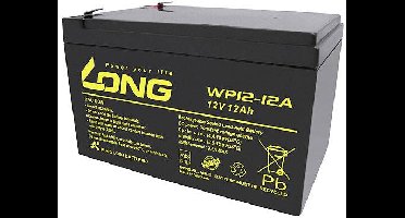 Long WP12-12A/F1 Loodaccu 12 V 12 Ah Loodvlies (AGM) (b x h x d) 151 x 98 x 98 mm Kabelschoen 4.8 mm VDS-certificering, Geringe zelfontlading, Onderhoudsvrij
