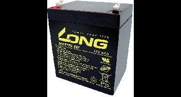 Long WP5-12/F1 Loodaccu 12 V 5 Ah Loodvlies (AGM) (b x h x d) 90 x 107 x 70 mm Kabelschoen 4.8 mm Geringe zelfontlading, Onderhoudsvrij