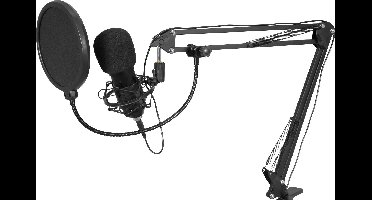 Statief USB-microfoon Omnitronic BMS-1C Zendmethode:Kabelgebonden Incl. shockmount, Incl. kabel, Incl. standaard
