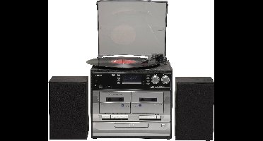 Denver MRD-166 Stereoset DAB+, Platenspeler, SD, FM, USB Opnamefunctie 2 x 2 W Zwart