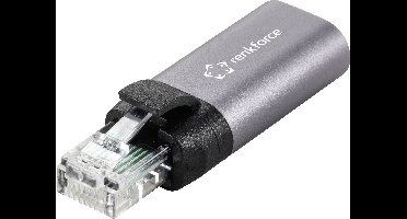 Renkforce RJ45 / USB-C Netwerk Adapter [1x RJ45-stekker - 1x USB-C bus] Antraciet-grijs
